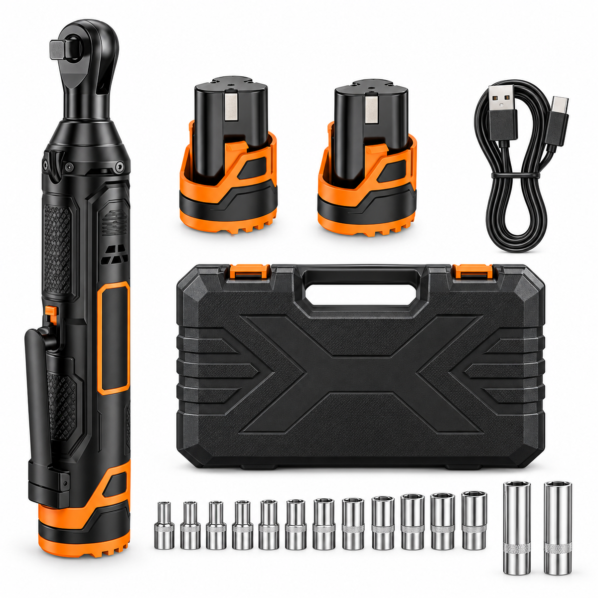 Cricchetto elettrico a batteria 120 Nm per riparazioni auto