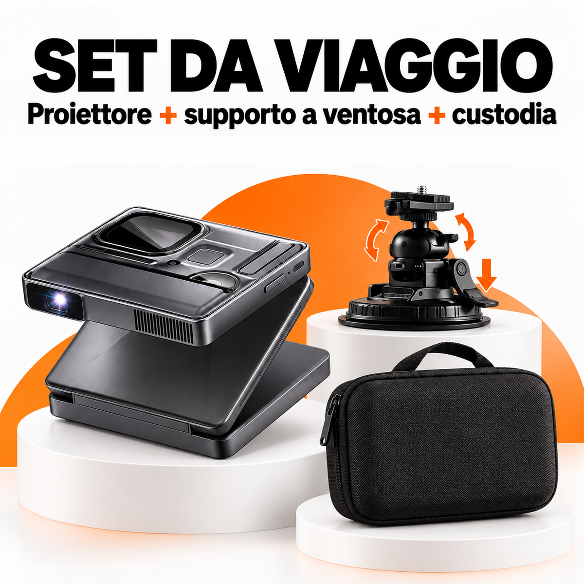 Mini proiettore portatile DLP con batteria integrata – supporto 1080p, WiFi dual band e Bluetooth