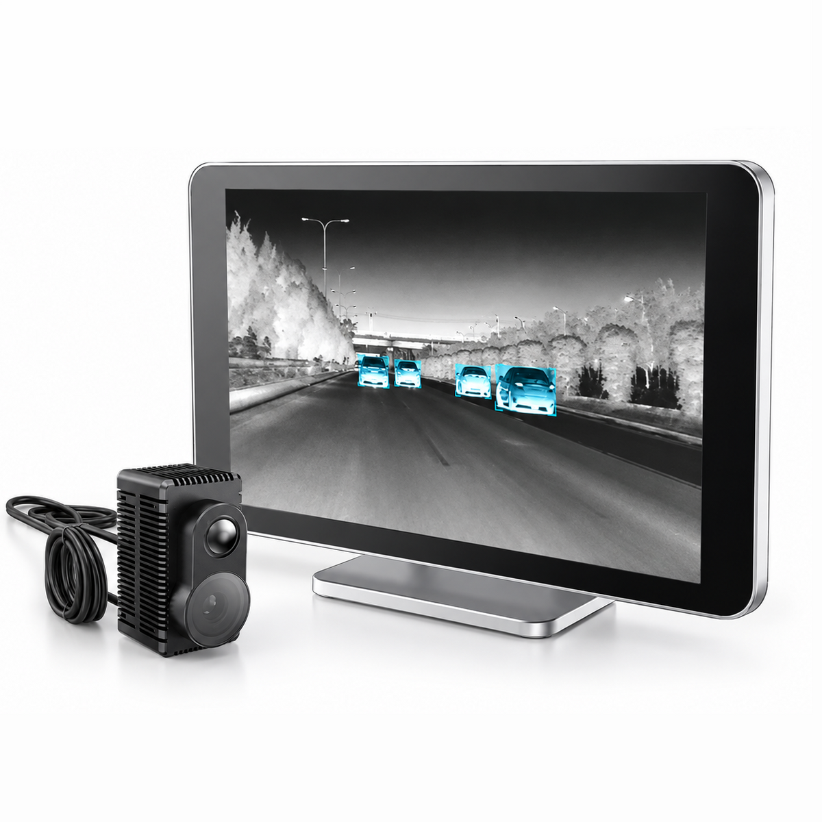 Termocamera per auto con visione notturna – 2 varianti, modalità bispettrale e ADAS