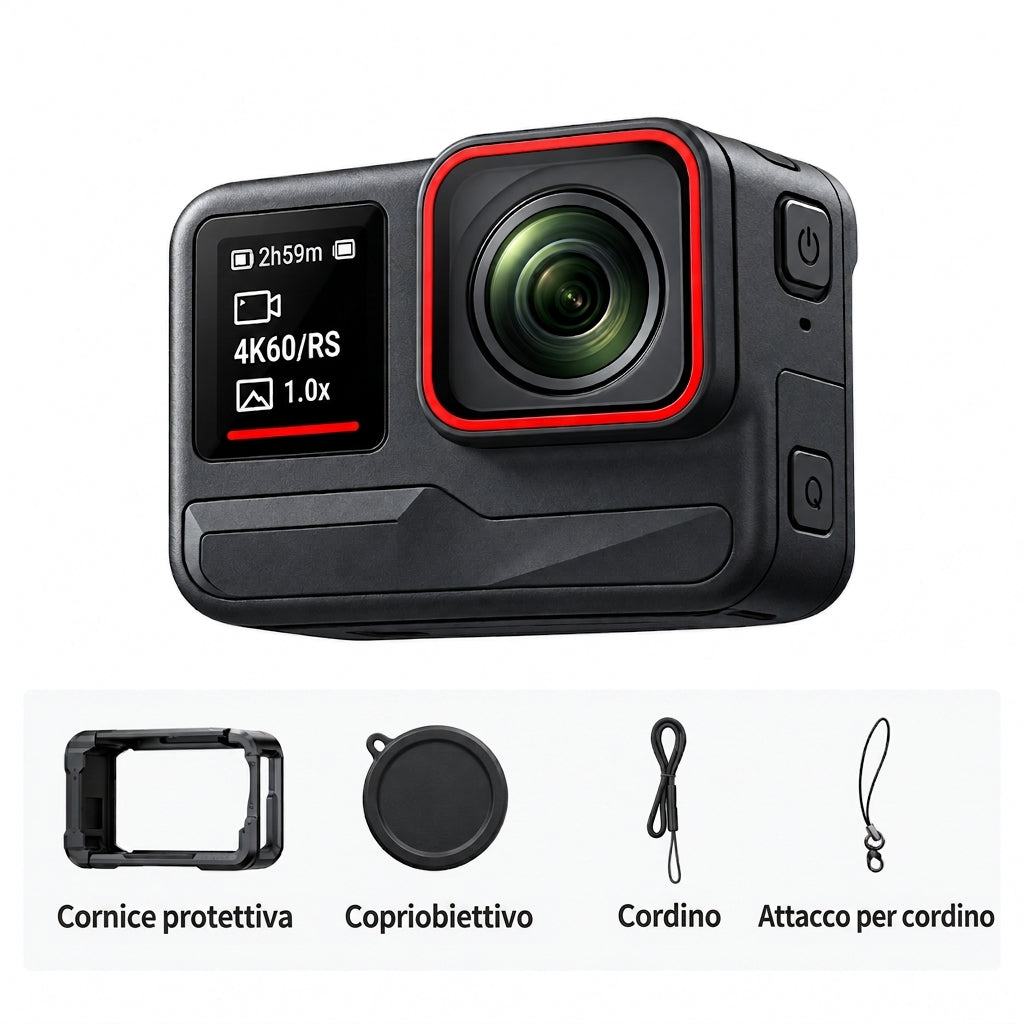 Action cam 4K 60 fps con stabilizzazione, WiFi e grandangolo